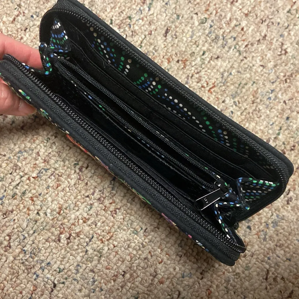 Kiev Paisley Black Multicolor Floral Wallet - Image 3