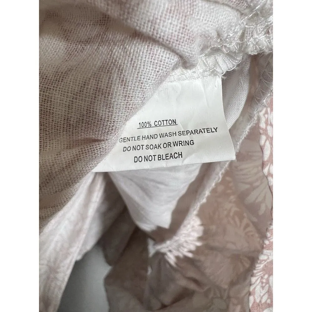 Selfie Leslie Alexandria Square Neck Tie Back Romper Small Floral Ruffled Pink - Image 6