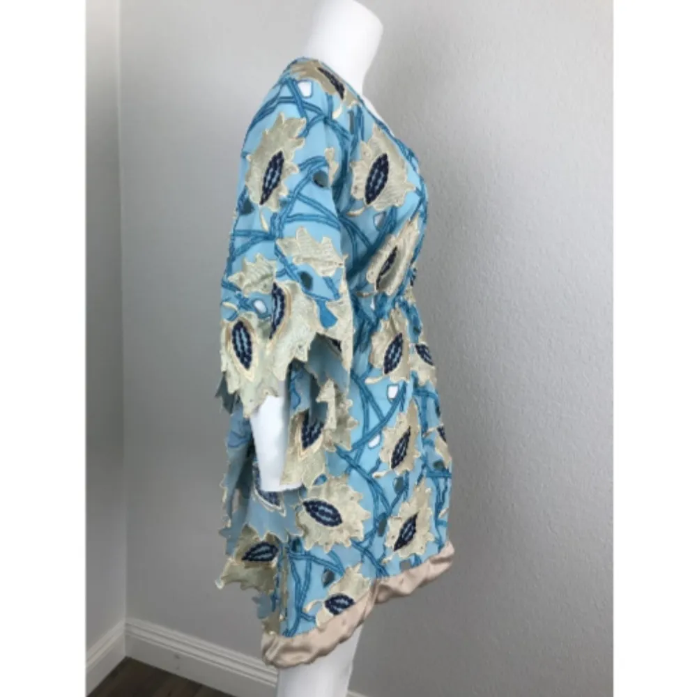 SAKARA Bola Tito Top Floral Blue beach Coverup Size undefined - Image 4