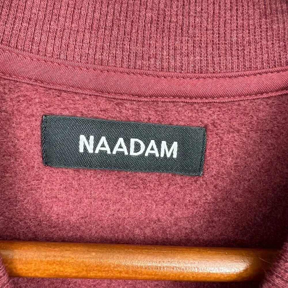 Naadam burgundy boxy fit Cotton & Cashmere pullover sweatshirt size small - Image 8