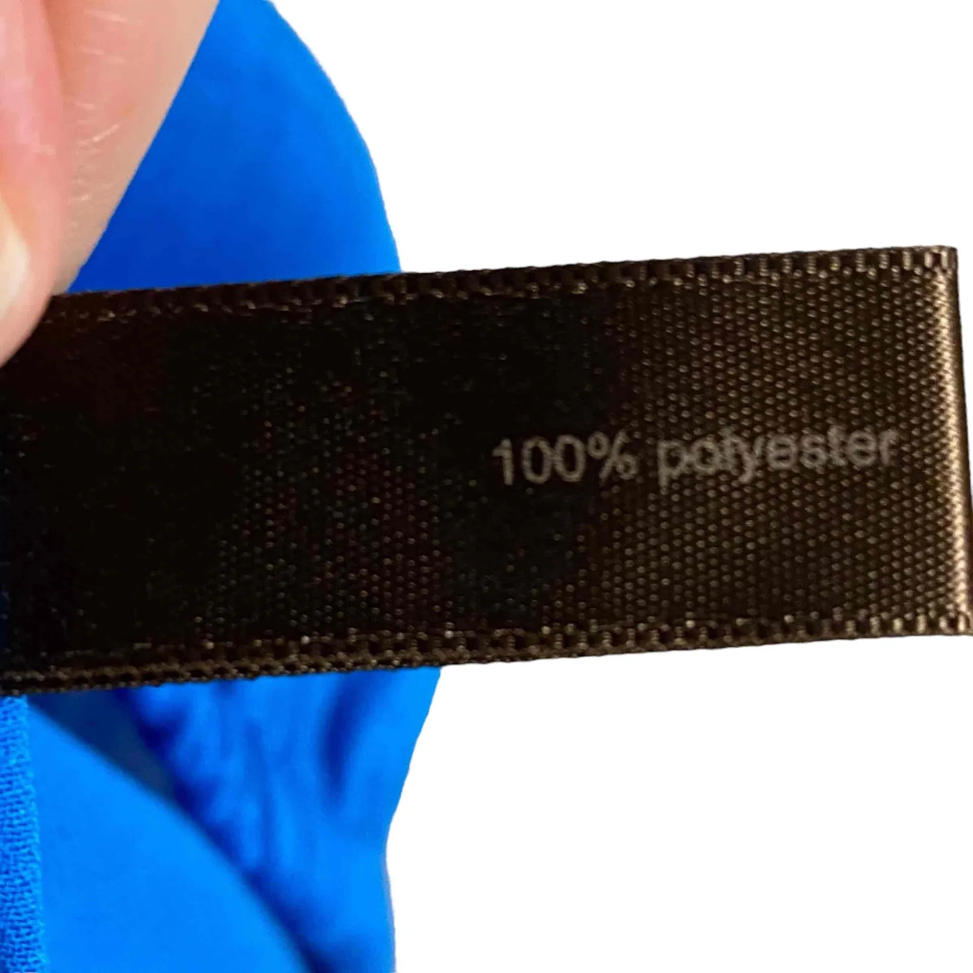 New The Limited Womens Royal Blue Bohemian Elastic‎ Waist Chiffon Blouse Sz XS - Image 6