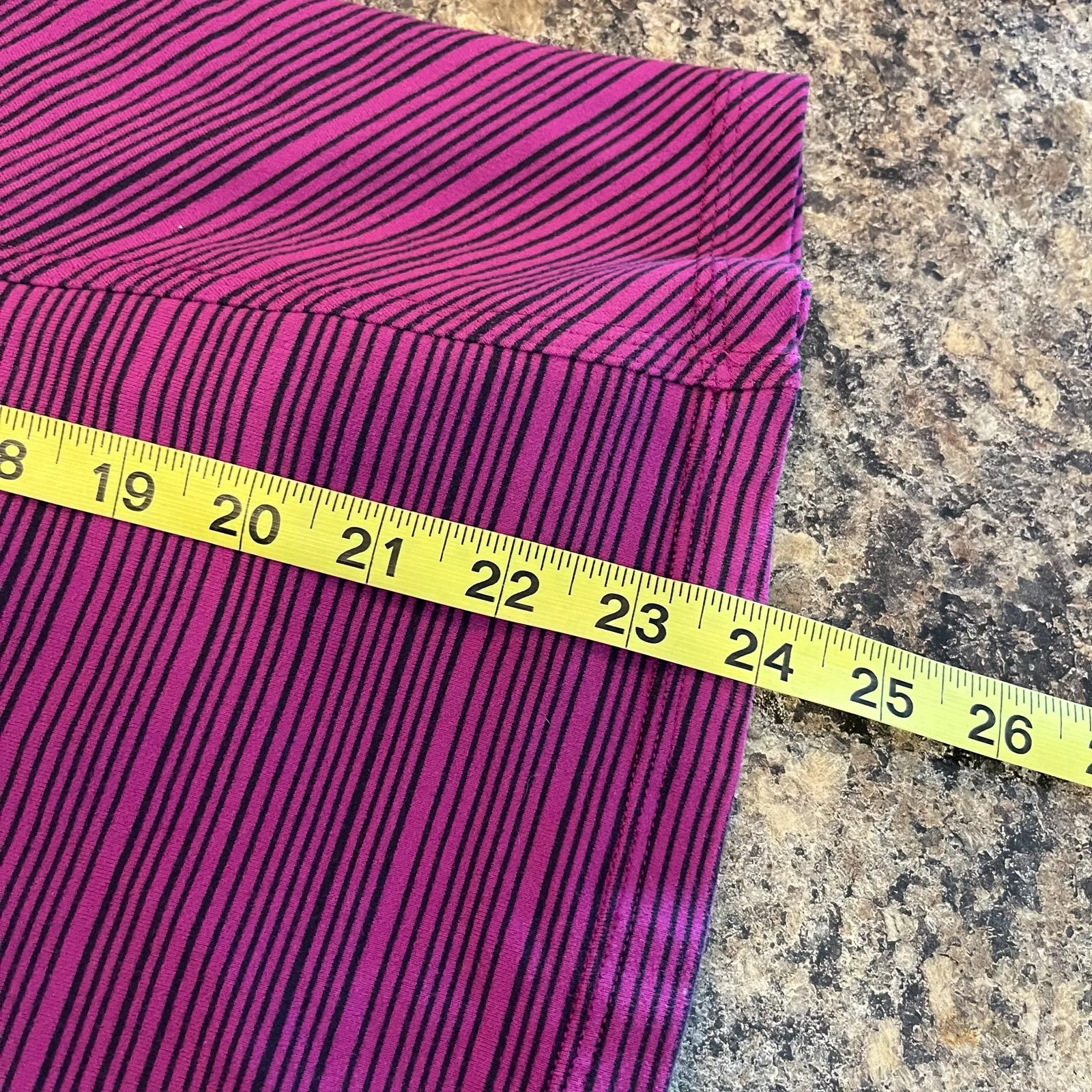 Lululemon‎ Kanto Catch Me Long Sleeve Stripe Shirt Regal Plum Naval Blue Size 4 - Image 12