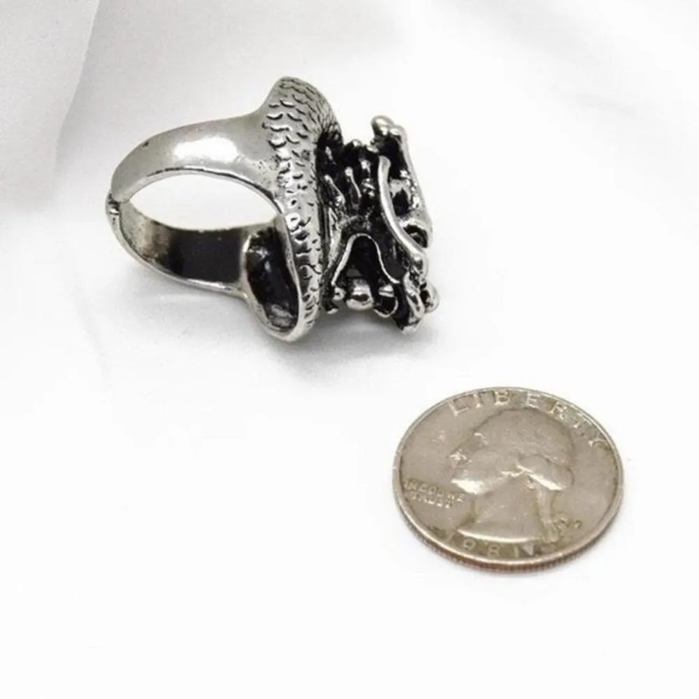 Punk Dragon Ring Silver - Image 4