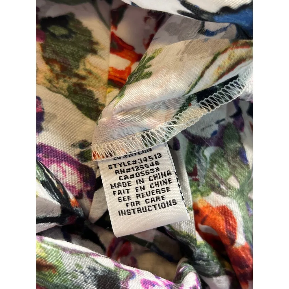 Habitat Button Front Collard Shirt Painted Garden Size L 34513 - Image 6