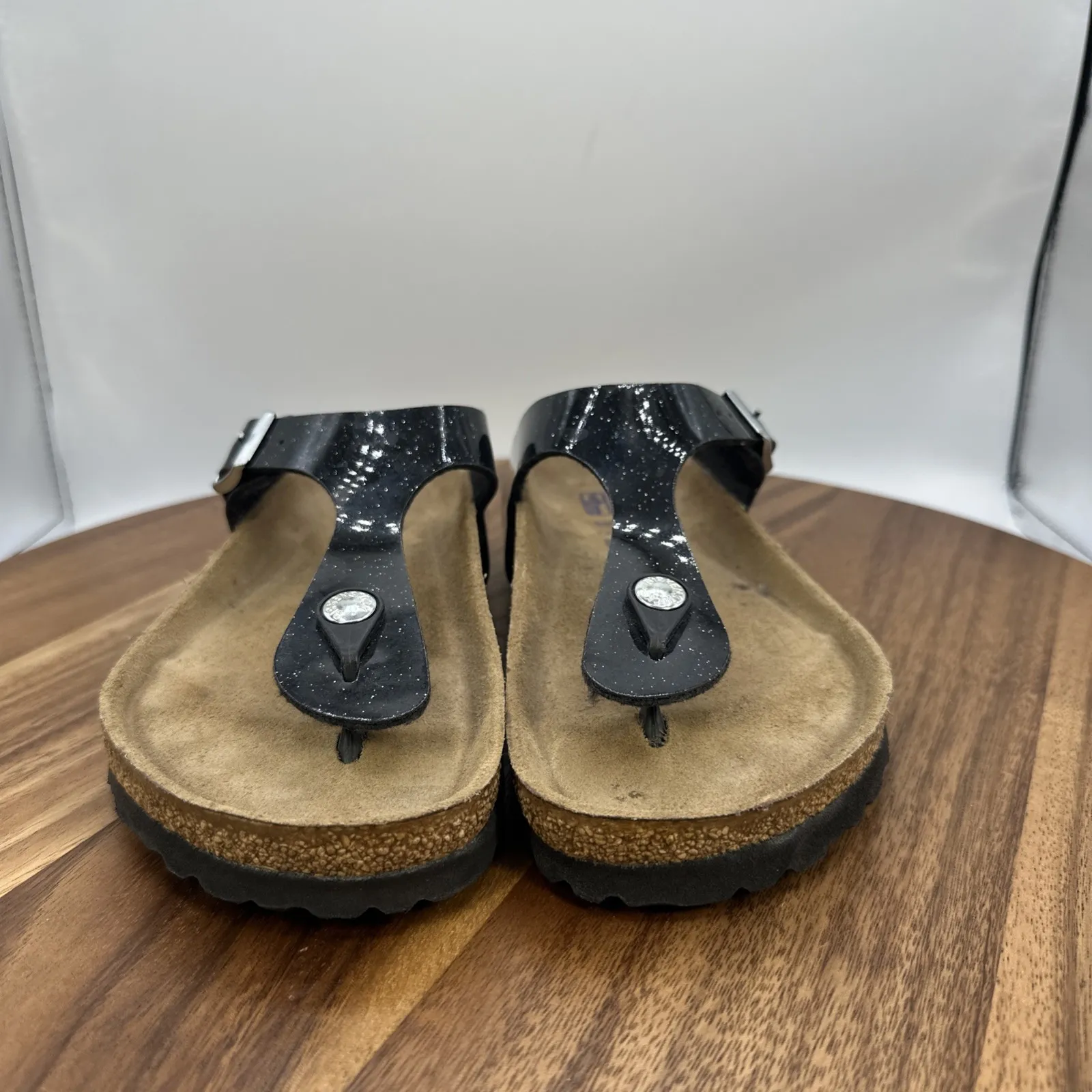 Birkenstock Gizeh Sandals Black Glitter Patent Leather Boho Women 36 / 5 Regular - Image 4