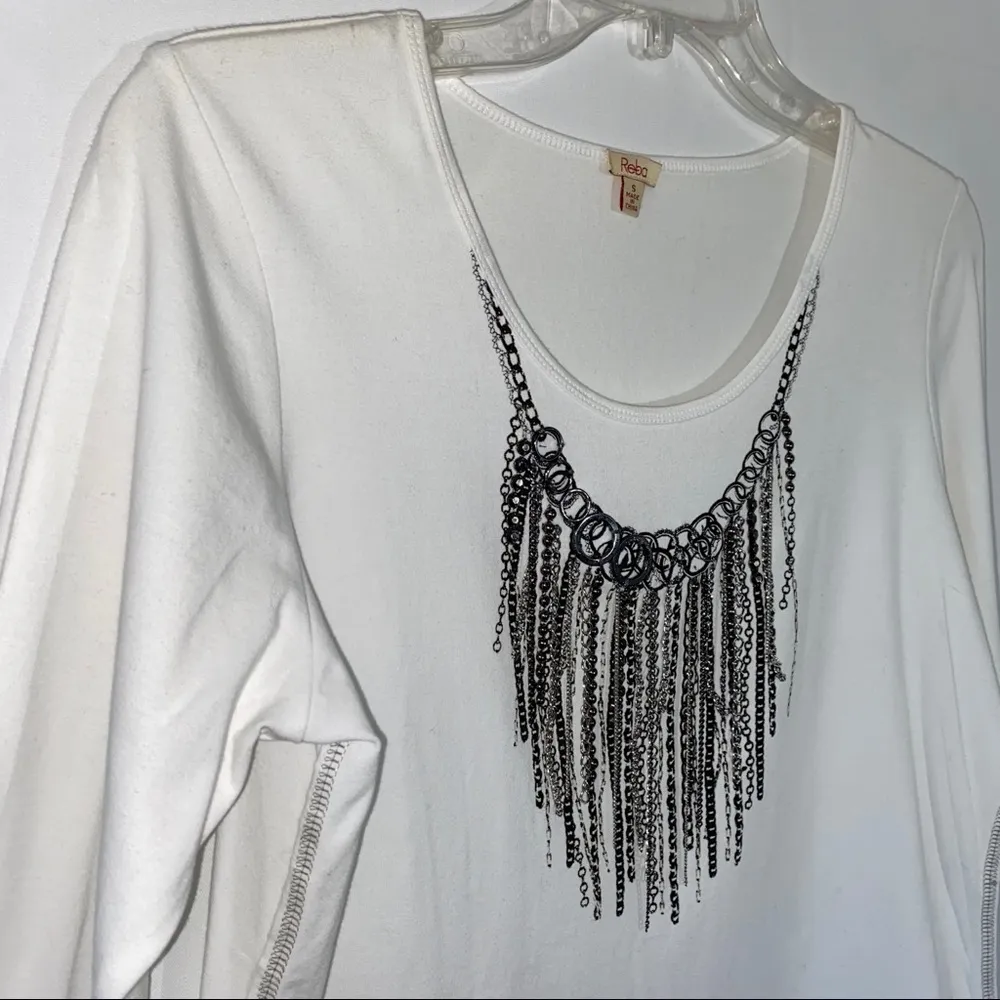 Reba White Embellished Blouse - Image 2