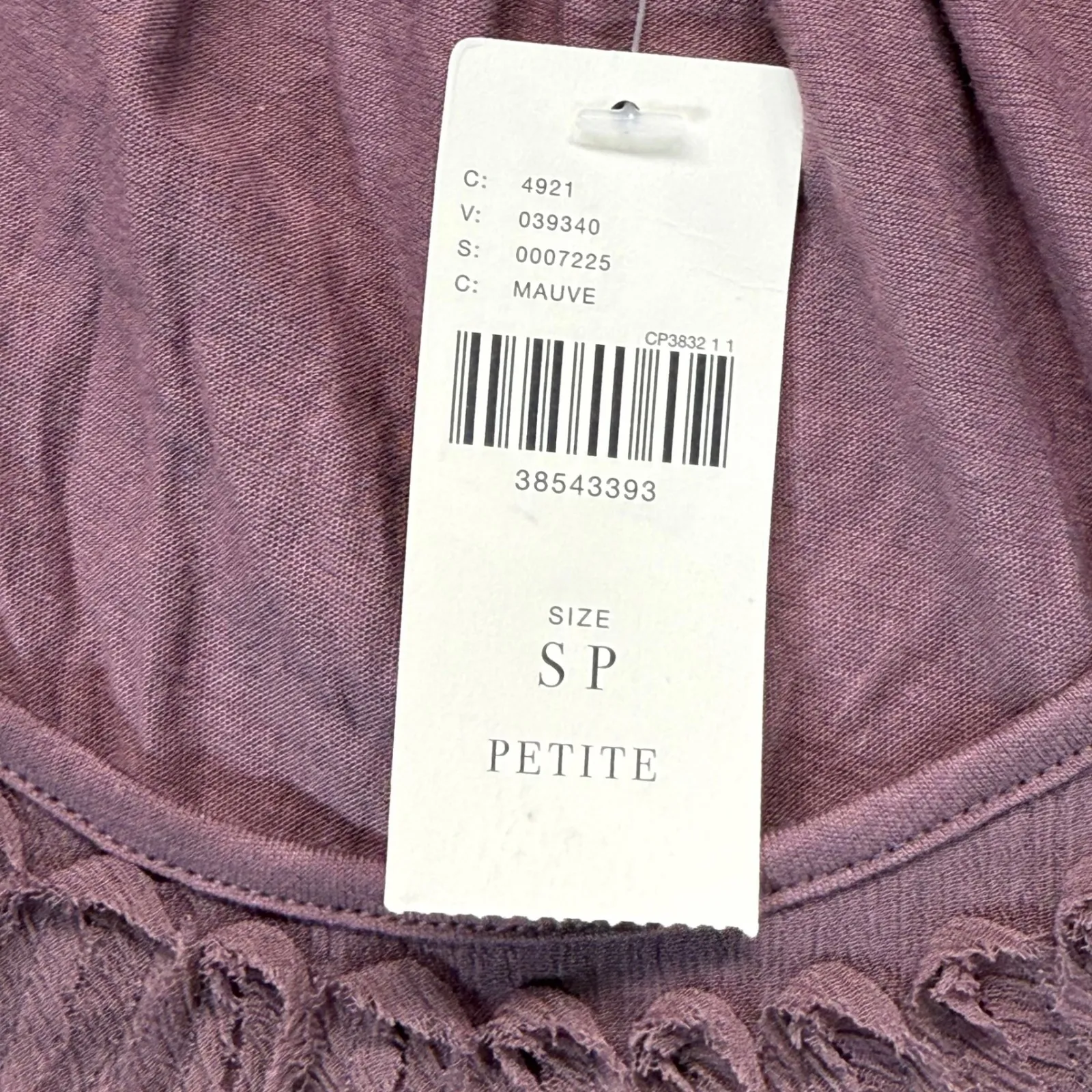 Meadow Rue Mauve Tank Top Ruffle Sleeveless Casual Blouse Petite Size SP‎ Purple - Image 5