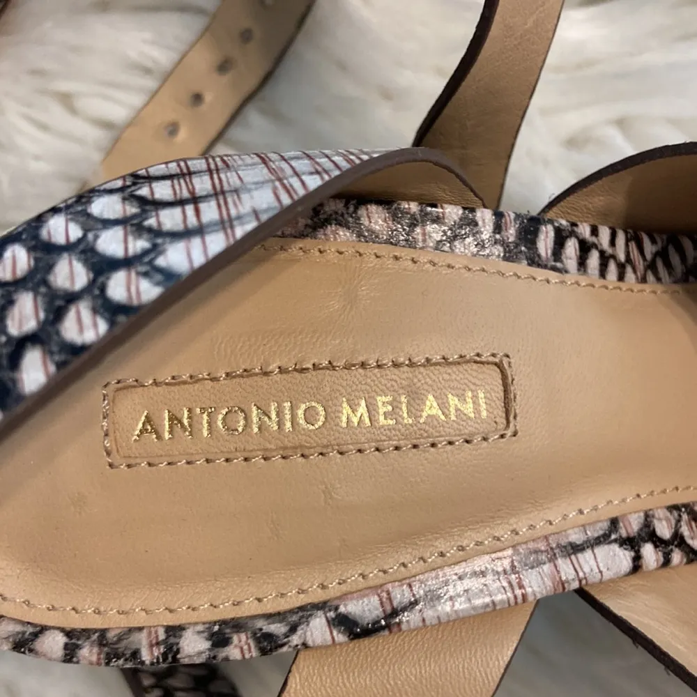 ANTONIO MELANI BROODEY ALL LEATHER SANDALS SIZE 9.5 WORN ONCE SEE ALL PHOTOS - Image 2