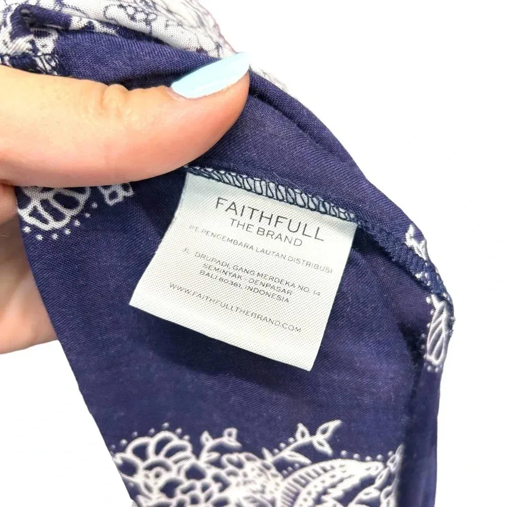 Faithfull the Brand Mali Dress in Devani Print Navy Blue Size US 6 - Image 12