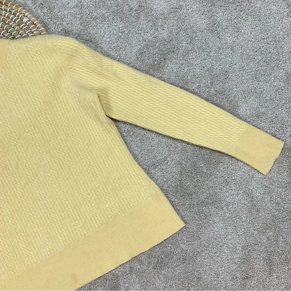Investments 100% Cashmere Pure Fine Sweater Longsleeve Mock Neck in Yellow L - Image 6