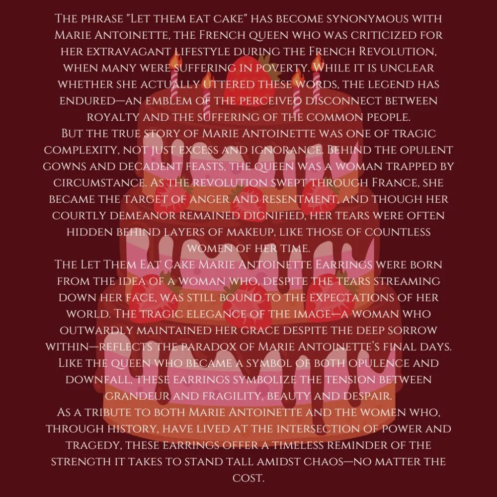 Gothic Victorian Let Them Eat Cake Marie Antoinette Gothic Victorian Earrings - Image 5