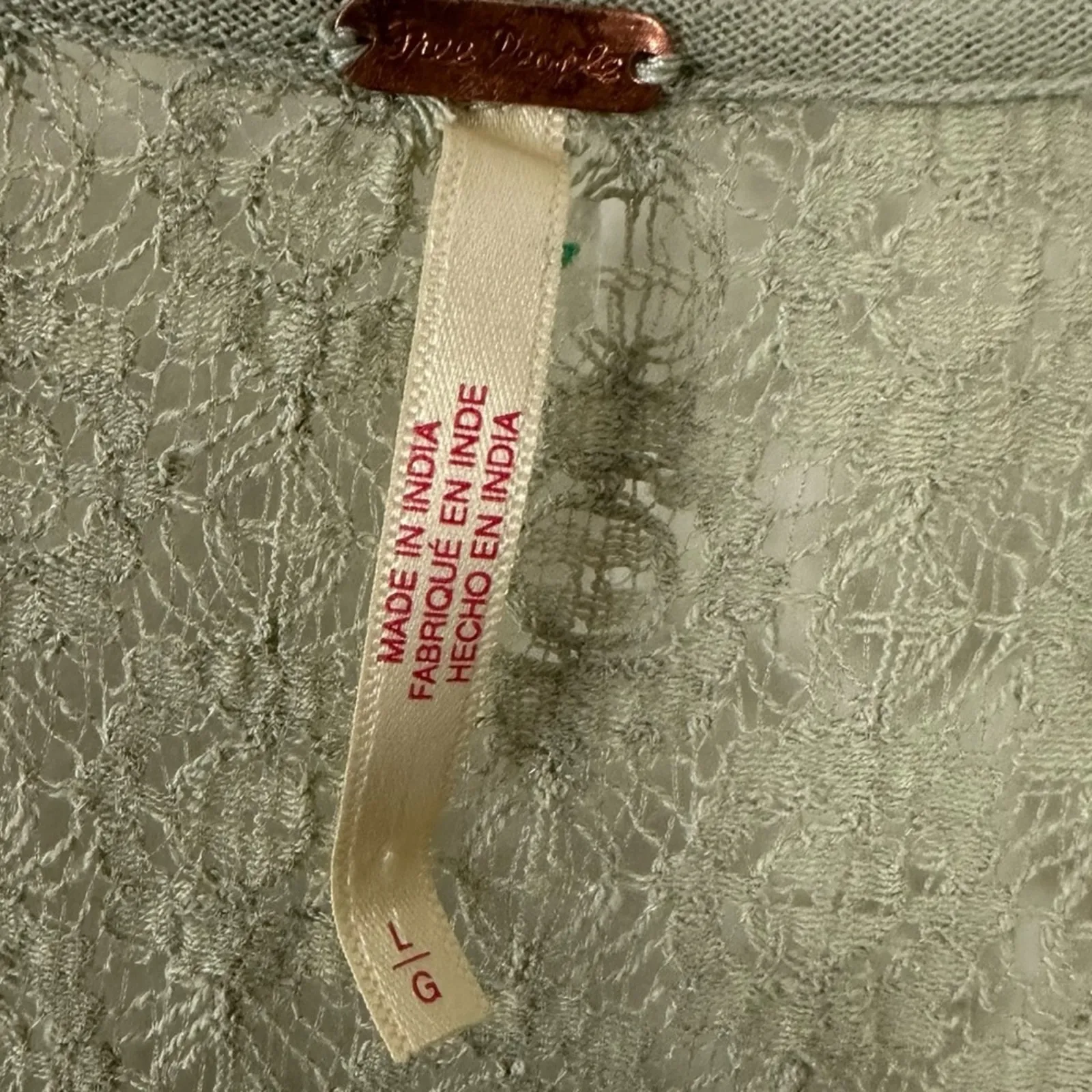 Free People Ethereal Bohemian Bring The Romance Midi Maxi Dress Stone Moss Large - Image 10