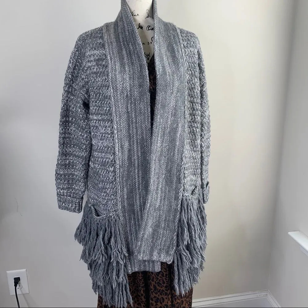 Banana Republic‎ fringe thick knit sweater cardigan - Image 3