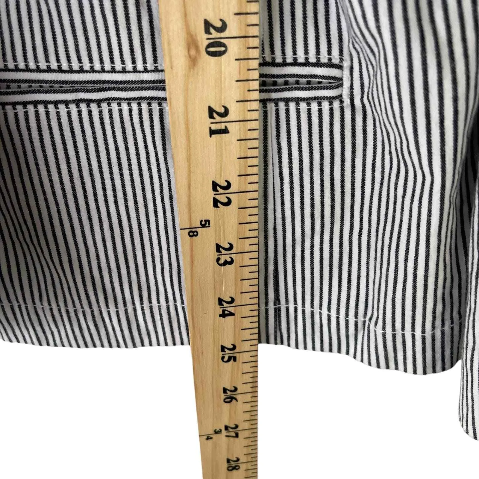 Chicos Size‎ 3 Large Stripped Button Up Cotton Jacket - Image 7