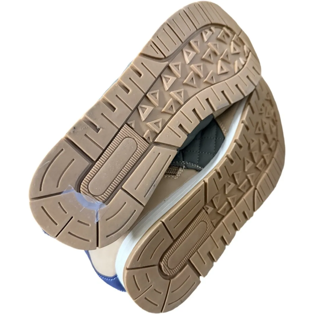 Wonderly Baluxy Beige Navy Quilted Faux Fur Trimmed Boots Size 9 1/2 Winter - Image 5