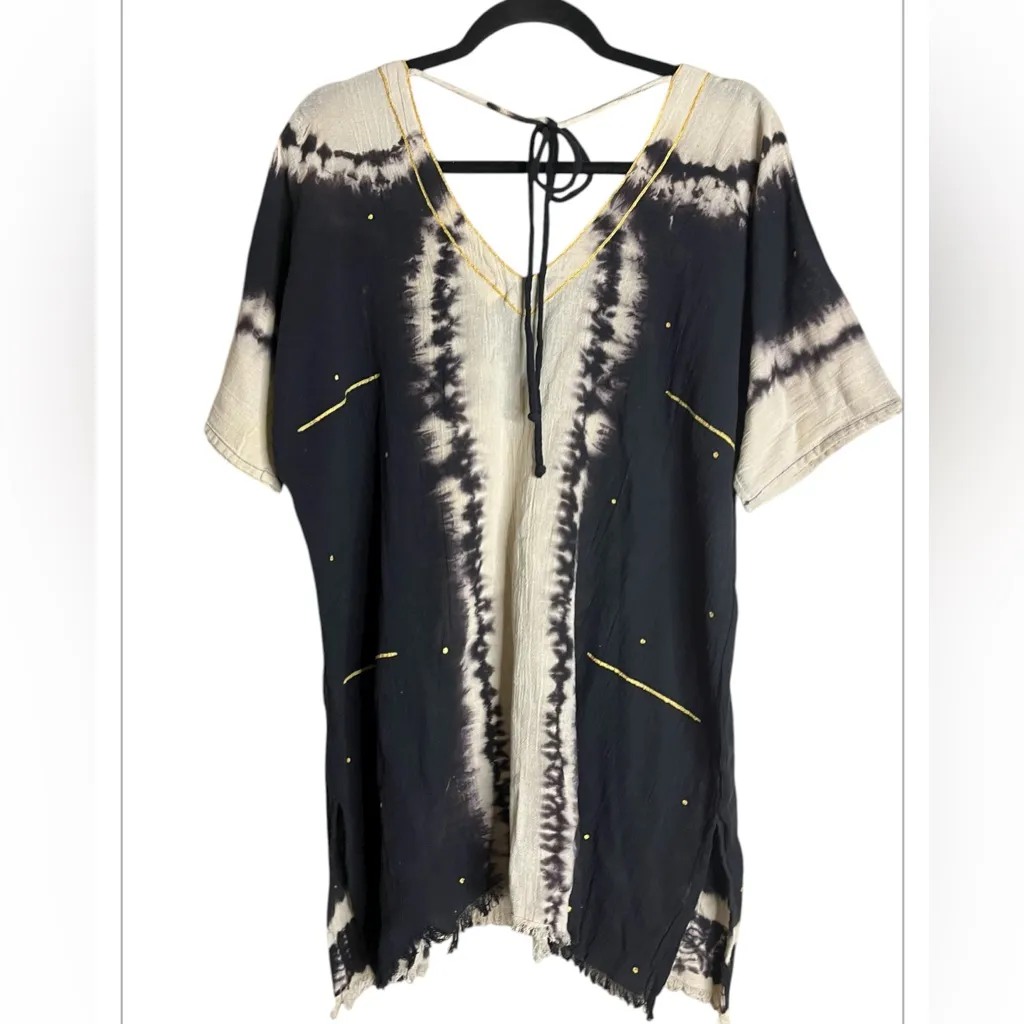 NATURAL LIFE COTTON GAUZE HEART TIE DYE TUNIC TOP ONE SIZE - Image 7