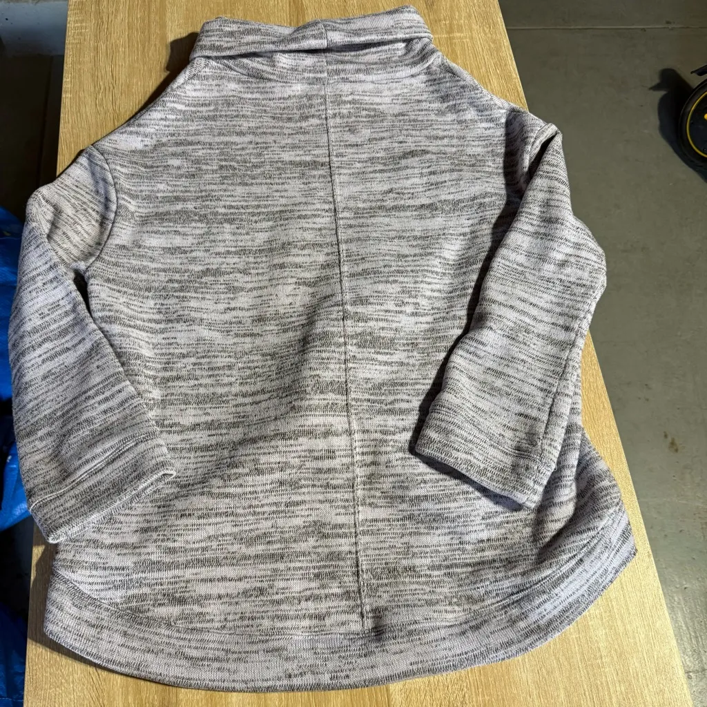 Saturday Sunday Anthropologie Gray Purple Pullover Mock Neck Sweatshirt Medium - Image 6