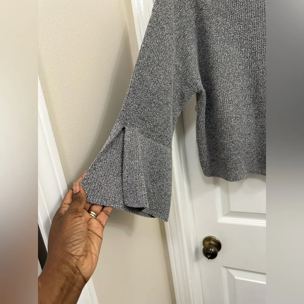 Prologue Black and Gray Oversized Boxy Sweater Relaxed Fit Split Sleeves Size XS - Image 3