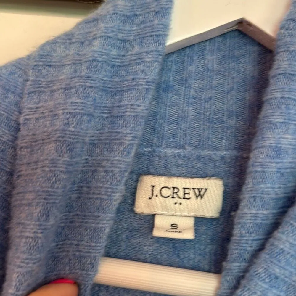 J.crew blue wool blend puff sleeve sweater small Blue - Image 3