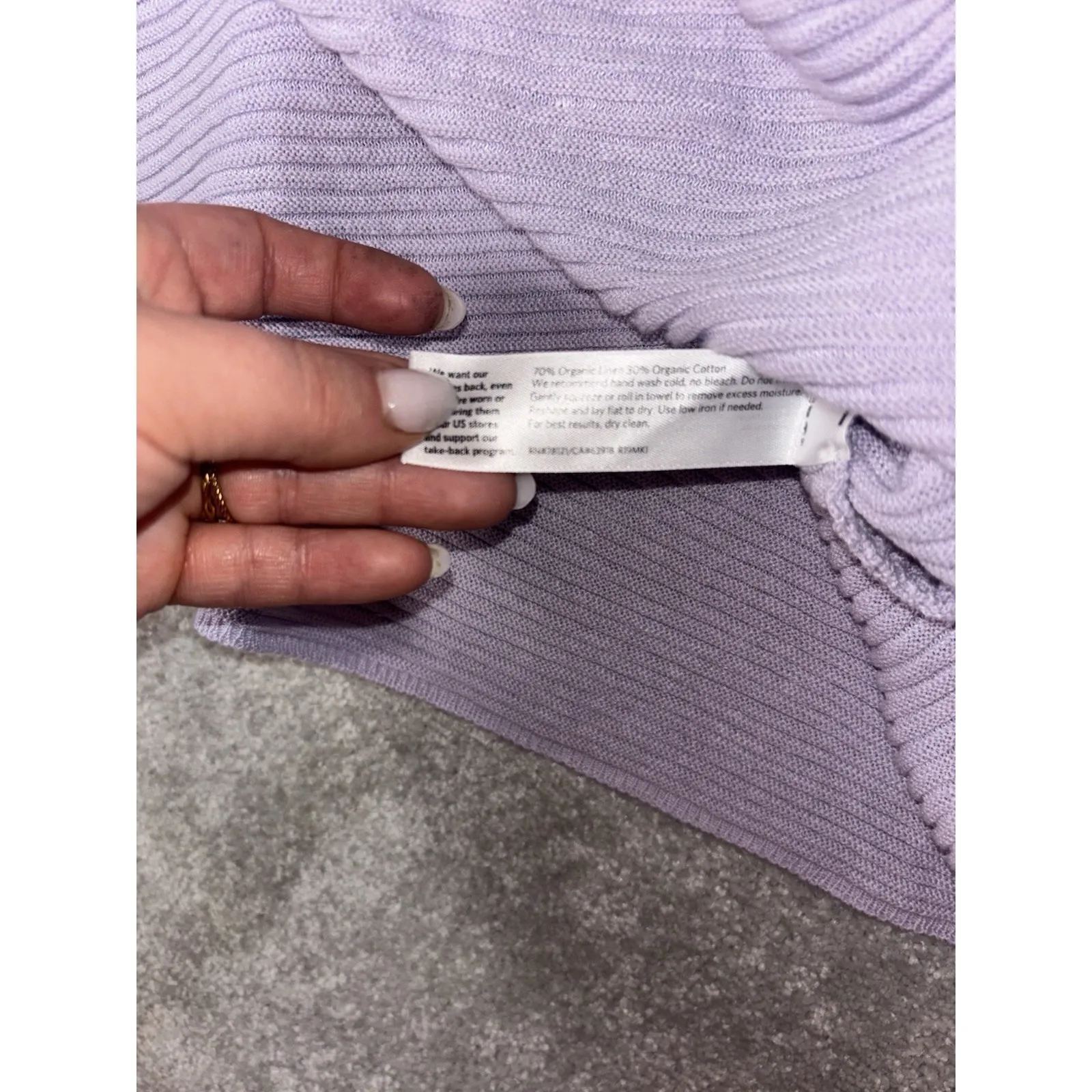 eileen fisher oversized lavender ribbed sweater organic linen/cotton XXS - Image 5