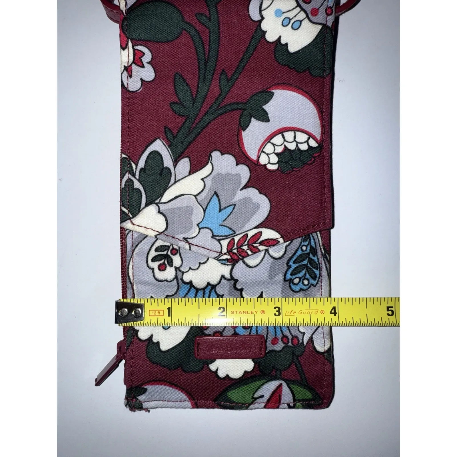 Vera Bradley Bag Crossbody RFID Envelope Bordeaux Blooms Cellphone Wallet - Image 9