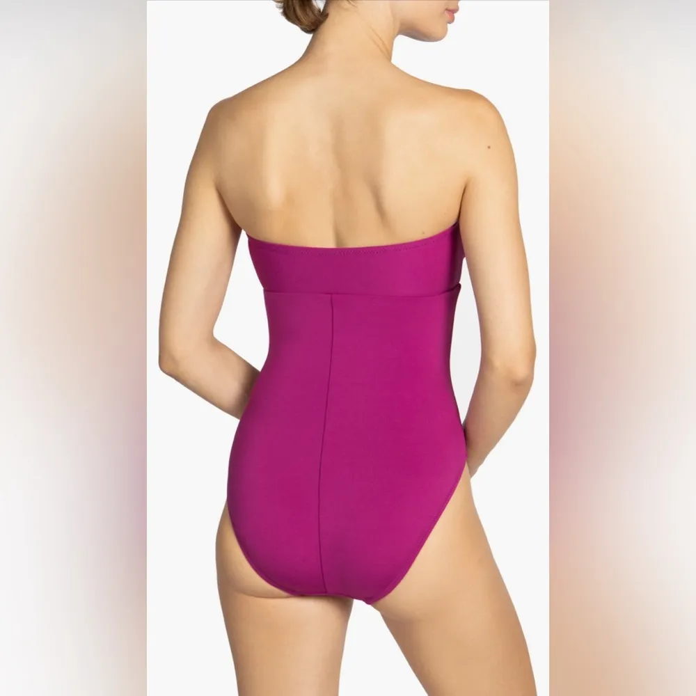 Robin Piccone Ava Strapless Bandeau One-Piece Swimsuit, Size 12, $178 - Image 2