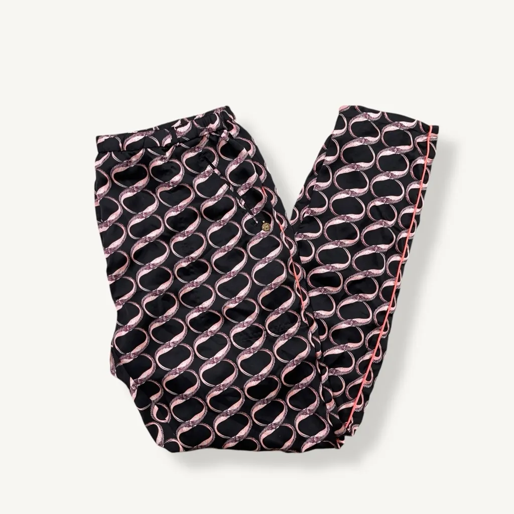 Maison Scotch Vintage Satin Chain Print Piped Trim Pants - Image 5