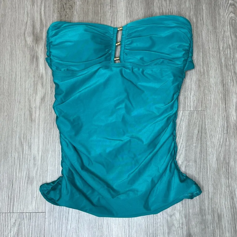 Carmen Marc Valvo Women's Forest Removable Halter Bandeau Tankini Swim Top sz S - Image 2