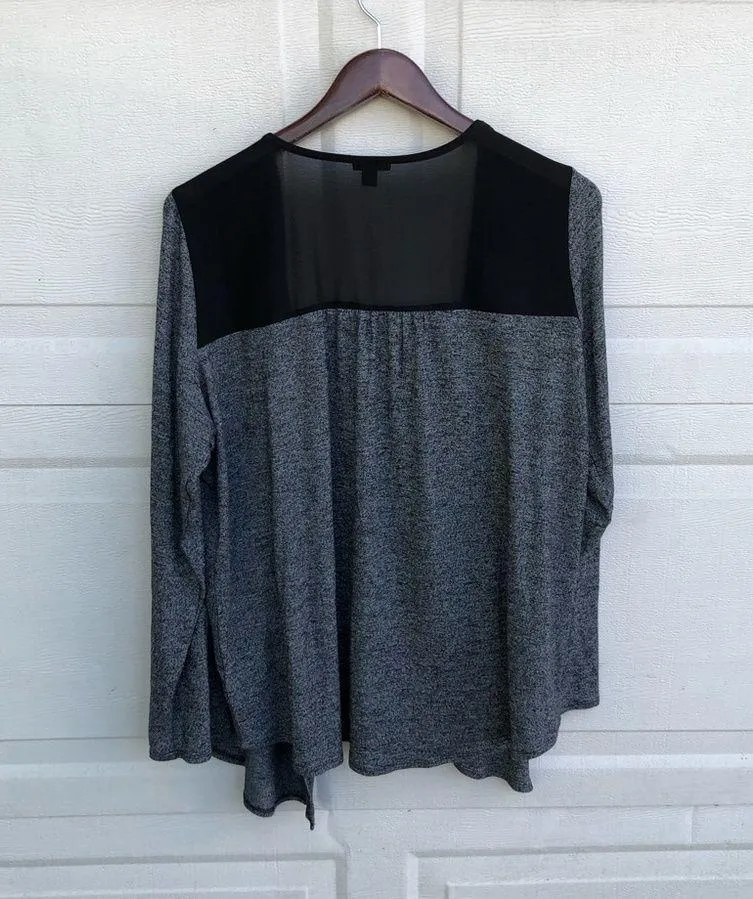 Torrid Women’s Cardigan Gray Black Open Front Sheer Plus 2X - Image 3