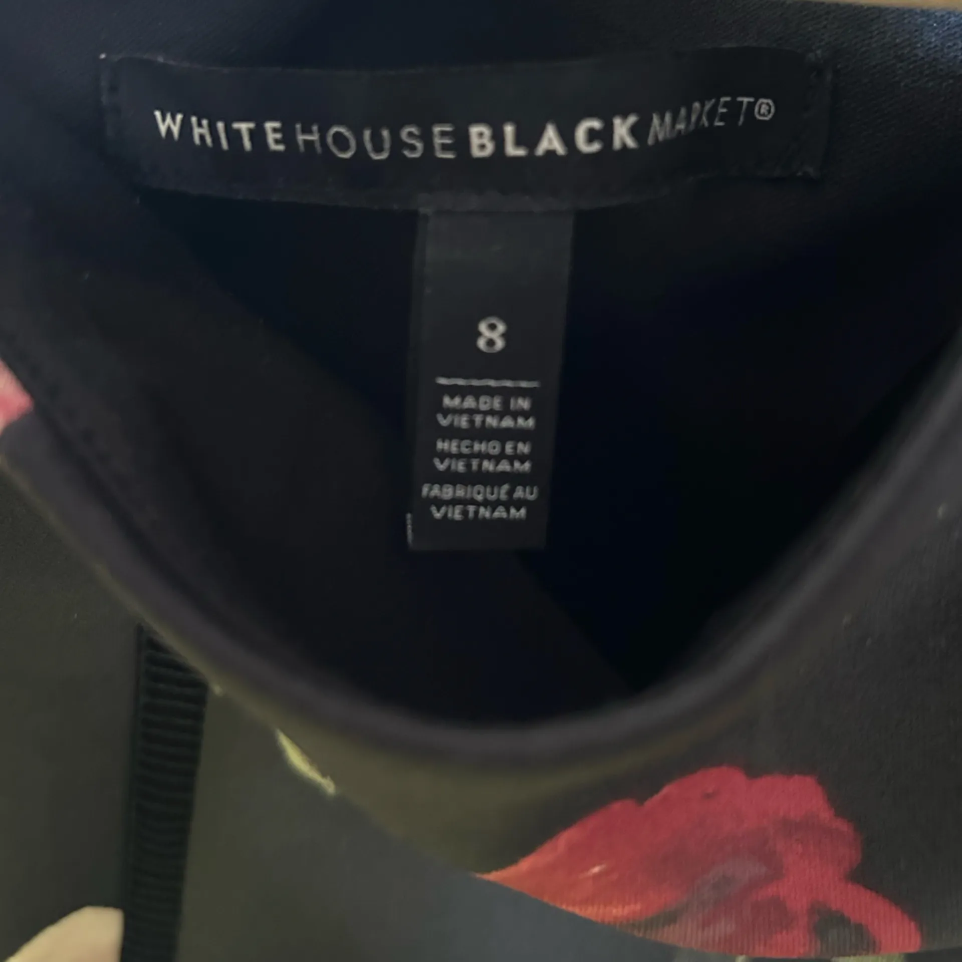 White House Black Market Floral Scuba Sleeveless Dress - Black and Pink - Image 7