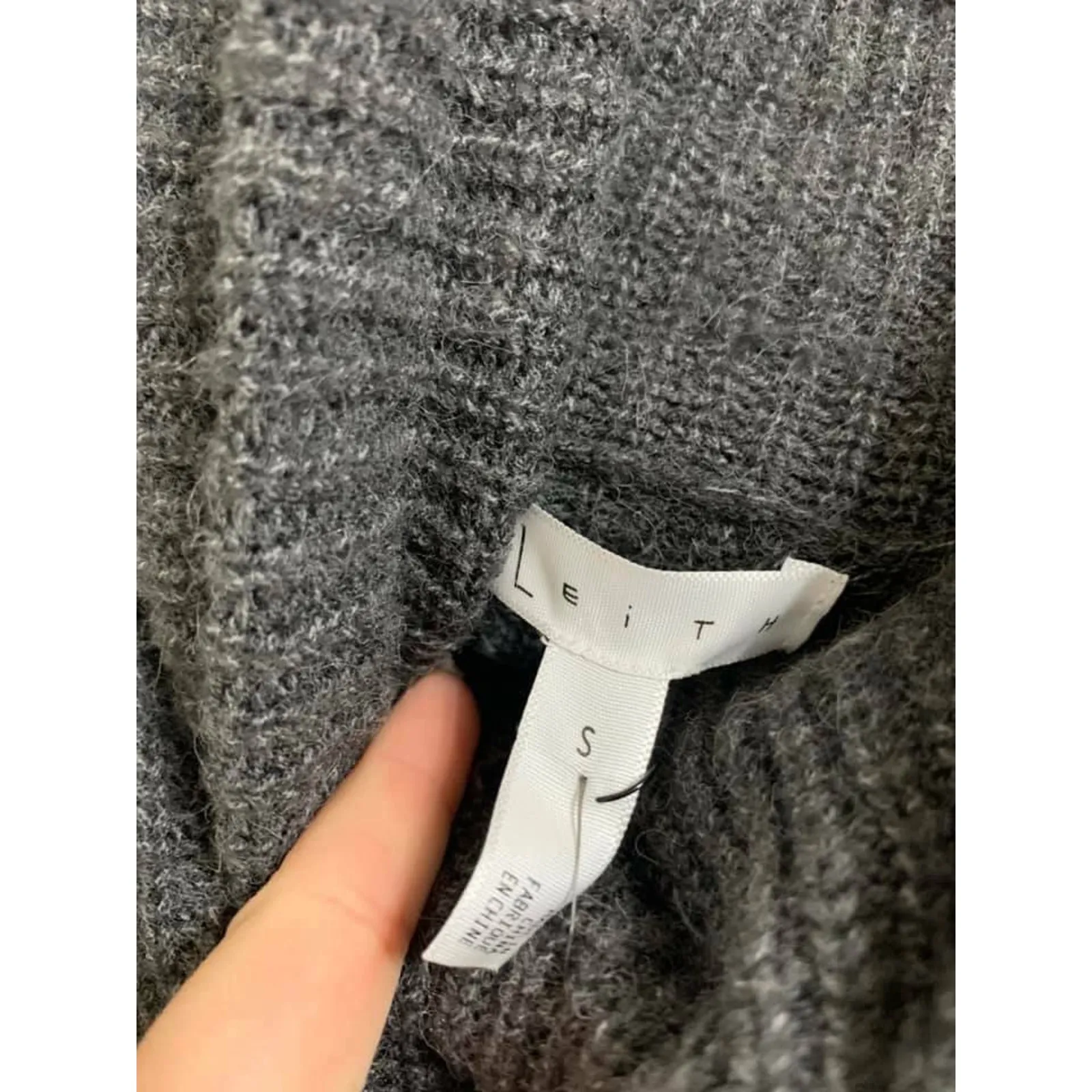 Leith‎ Gray Medium Charcoal Heather Sweater Size Small NWT - Image 3