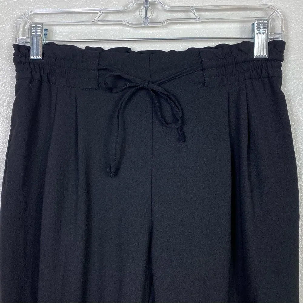 Zara Basic Black Drawstring Waist Slim Leg Pants - Image 3