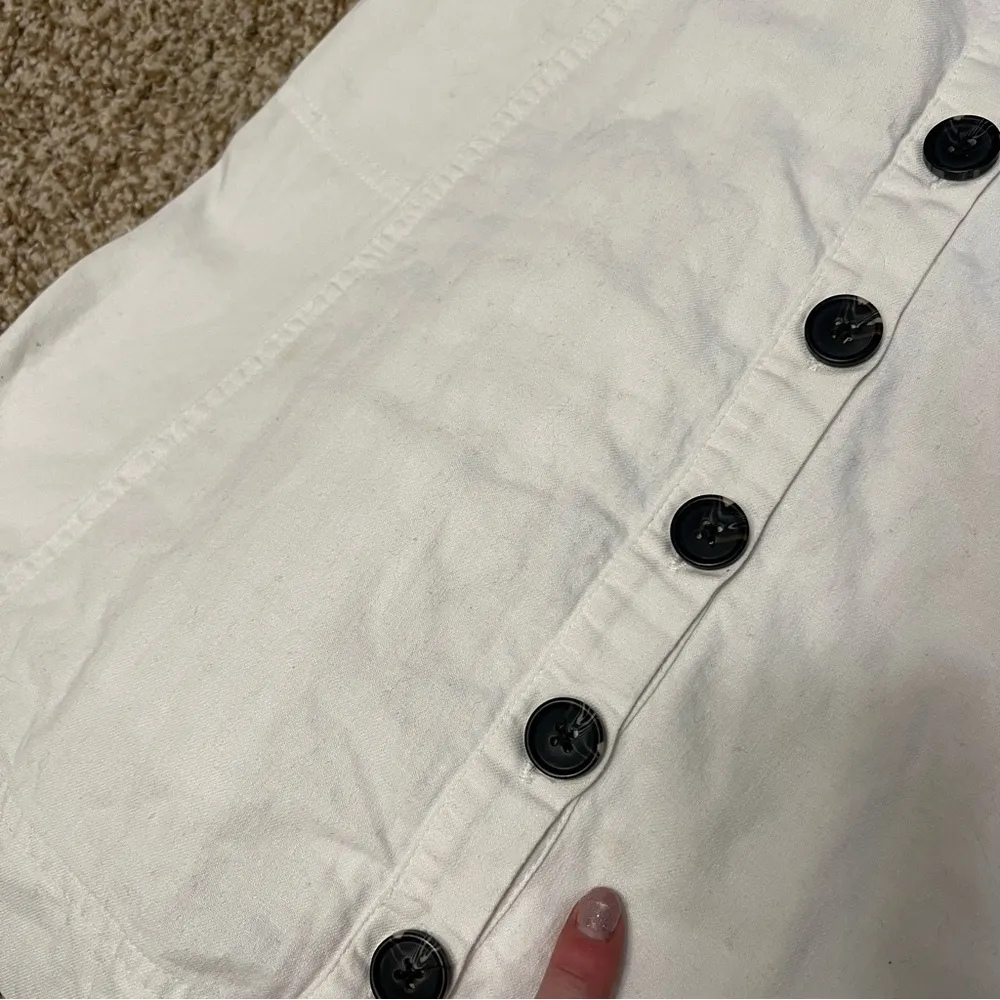 Madewell  Button Front Tank Dress White Linen Blend Size 8 - Image 13