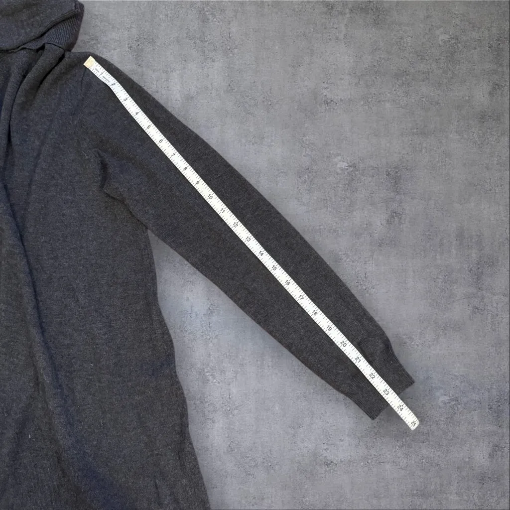 MARINE LAYER Addison Turtleneck Sweater Dress, Dark Heather Gray Size Medium - Image 8