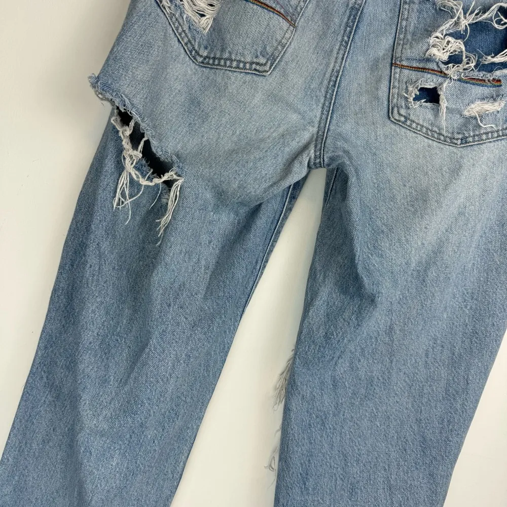 American Eagle Womens 90s Straight Pride Jeans Sz 10 Distressed Light Wash - Image 13