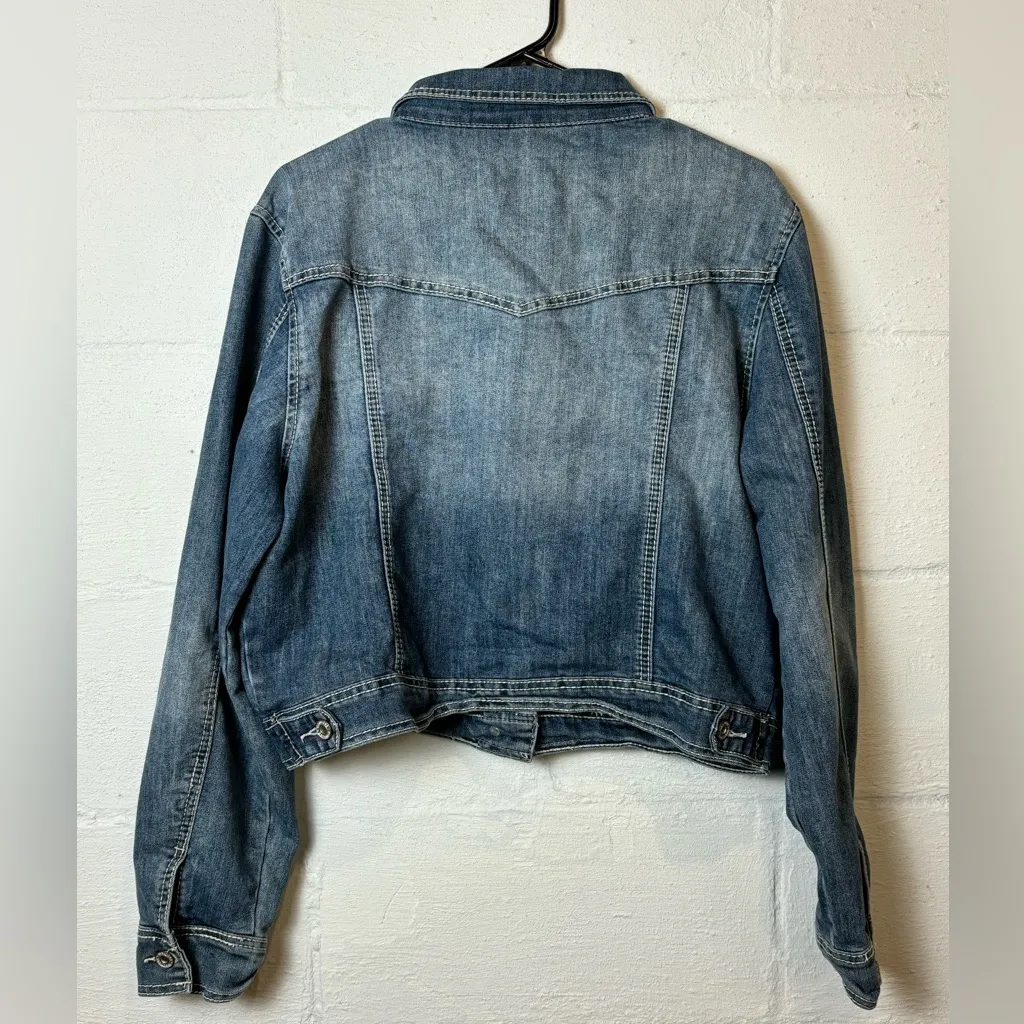 Maurice’s Woman’s Denim Long Sleeve Button Up Collared Autumn Jacket Size XL - Image 6