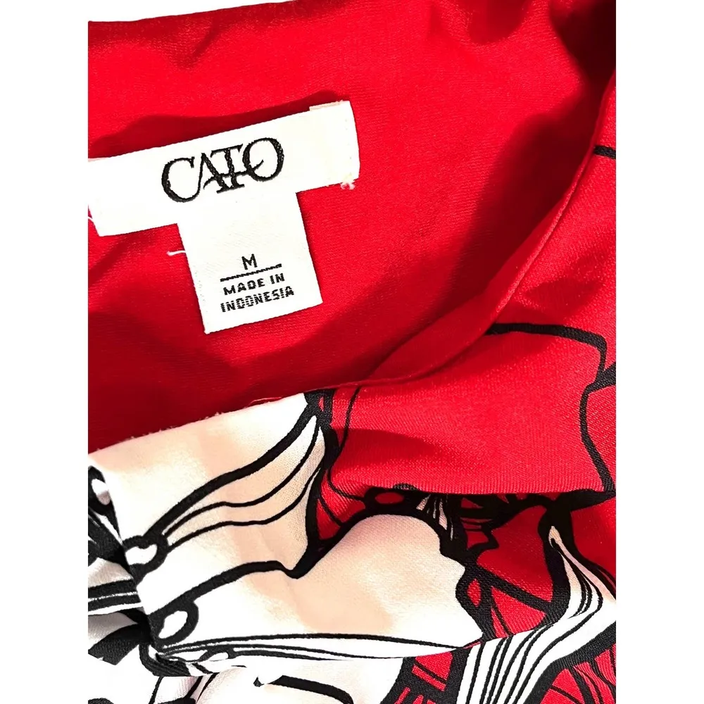 CATO Hawaiian DRESS Womens MED Red White Hibiscus Flowers Sun Slip Sleeveless - Image 8