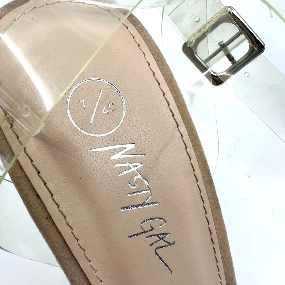 Nasty Gal Clear Chunky Heel Sandals Women's 7 US - Image 9