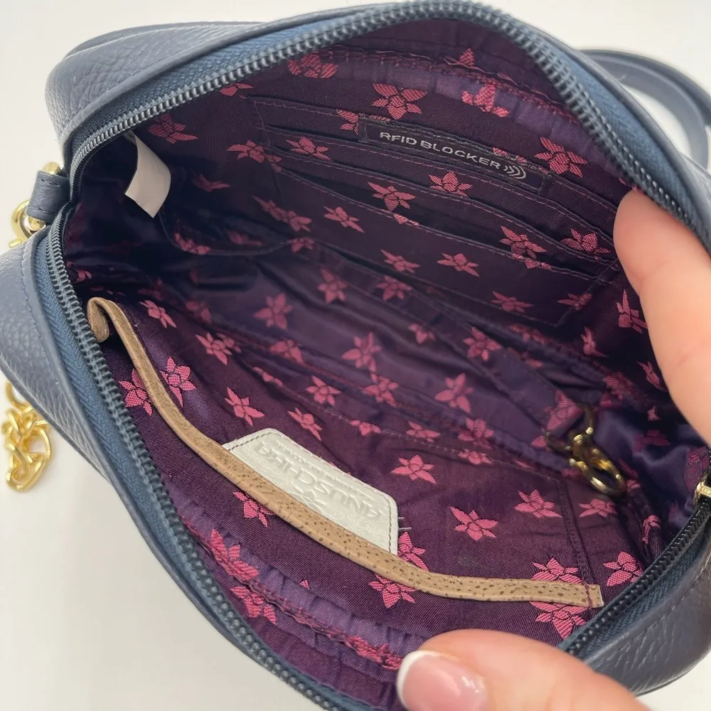 New Anuschka Hand Painted Leather RFID Camera Crossbody Bag Magical Wings - Image 5