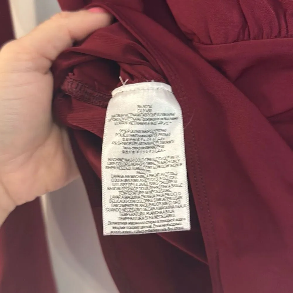 Bcbg Generation burgundy wrap bodysuit top M Red Size M - Image 5