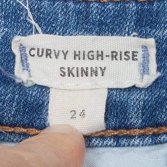 Madewell Womens Curvy High Rise Skinny Cropped Denim Jeans‎ Size 24 Boho Casual - Image 10