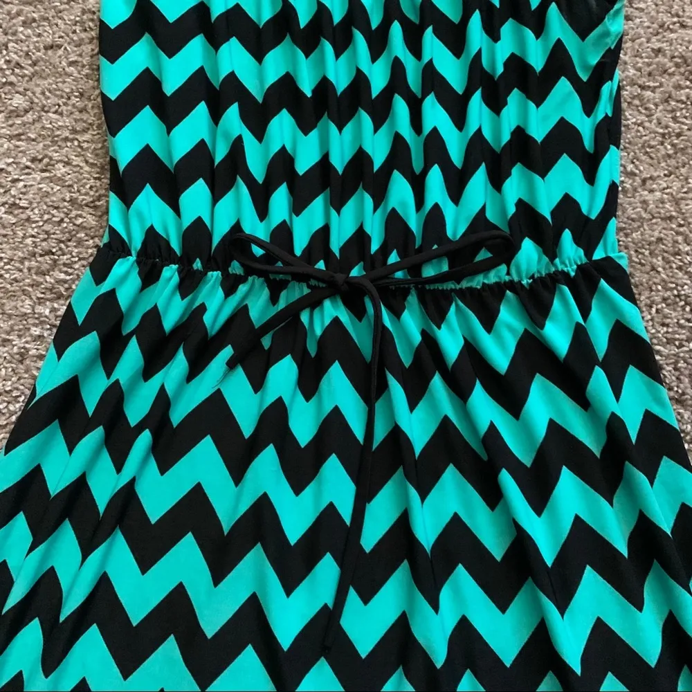 black and turquoise chevron dress - Image 3