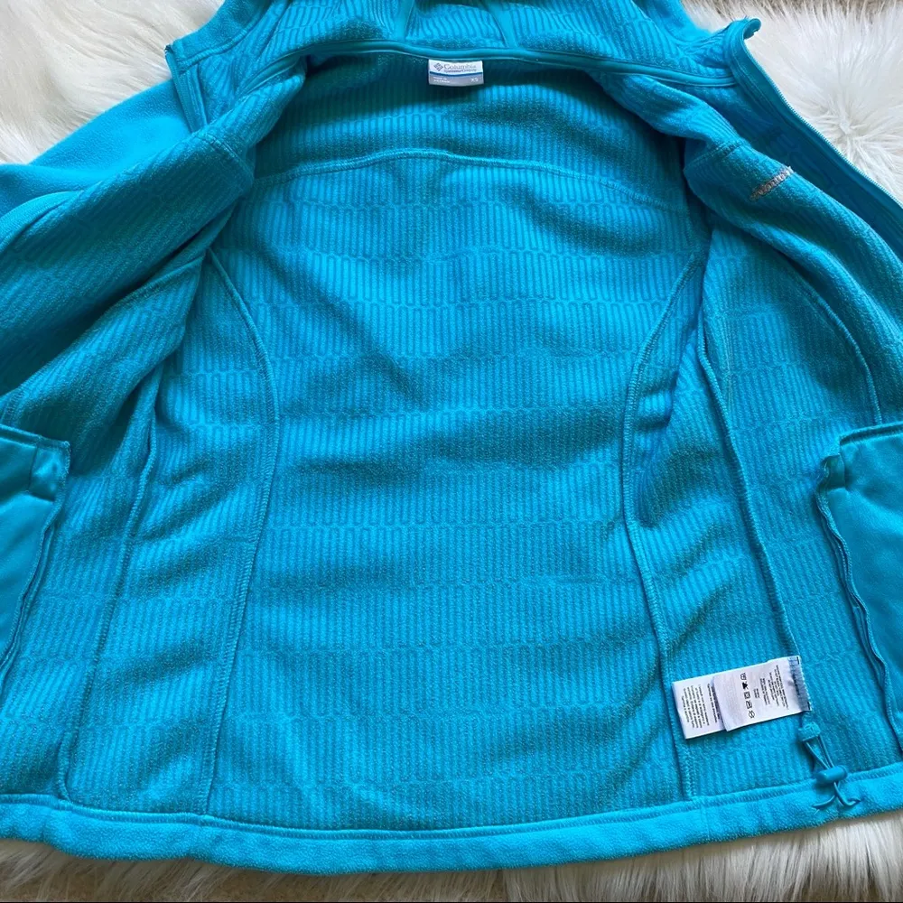 Columbia Women's Thermal Coil Zip-Up Hooded Fleece Jacket Turquoise size XS - Image 9