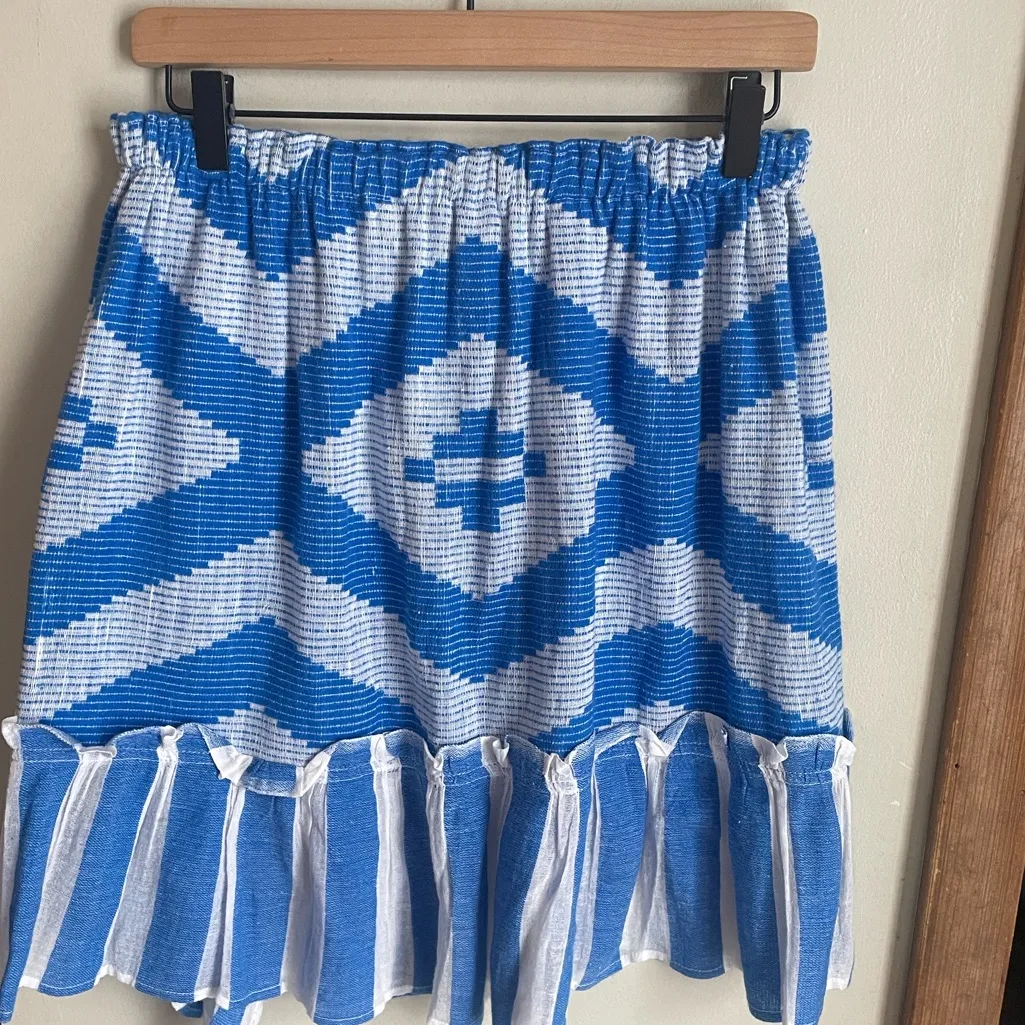 Lemlem Aztec Print Faux Wrap Ruffle Mini Stripe Skirt - Image 6