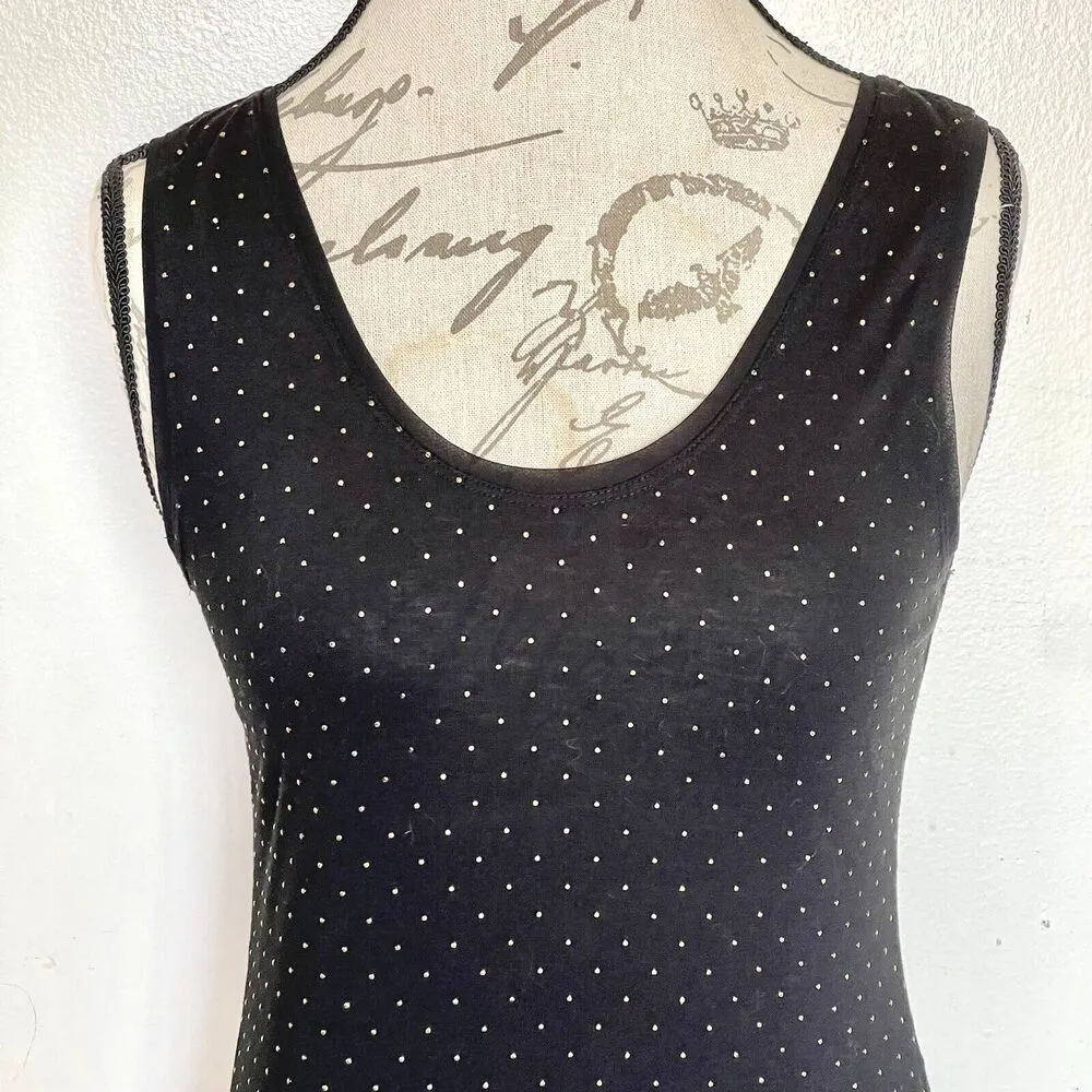 Banana Republic Women’s  Size XS Tank Top Casual Chic Gold Beaded Black Career - Image 3