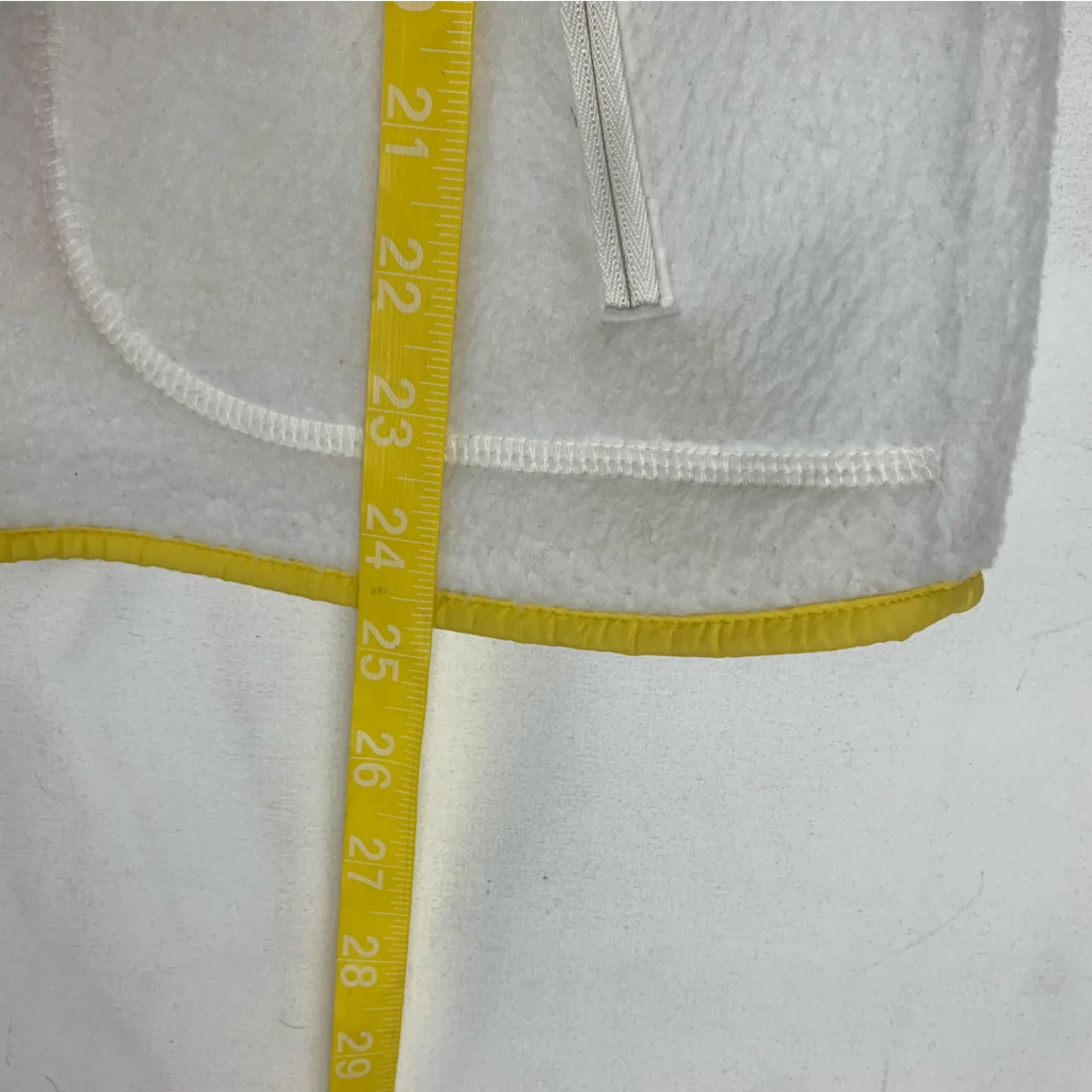 Talbots size small petite Navy Jacket yellow Trim fleece white zip up - Image 9