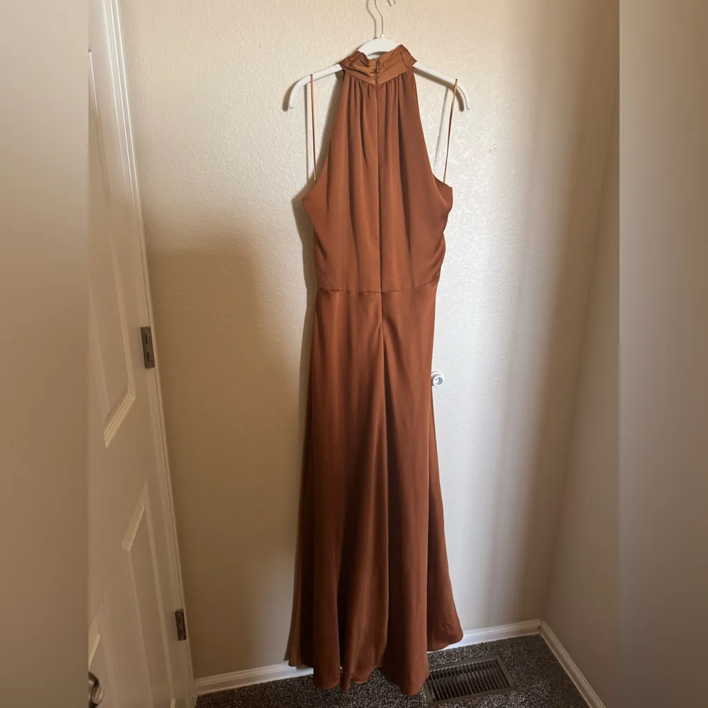 BHLDN Cortland Esme Charmeuse Formal Gown Sz 16 in Cinnamon NEW - Image 7