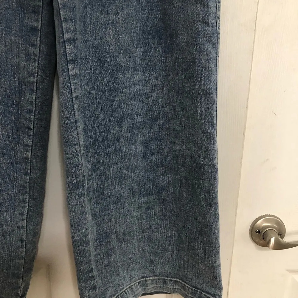 Graffiti wide leg cargo square pocket y2k 90s jeans women’s size medium festival Blue - Image 4