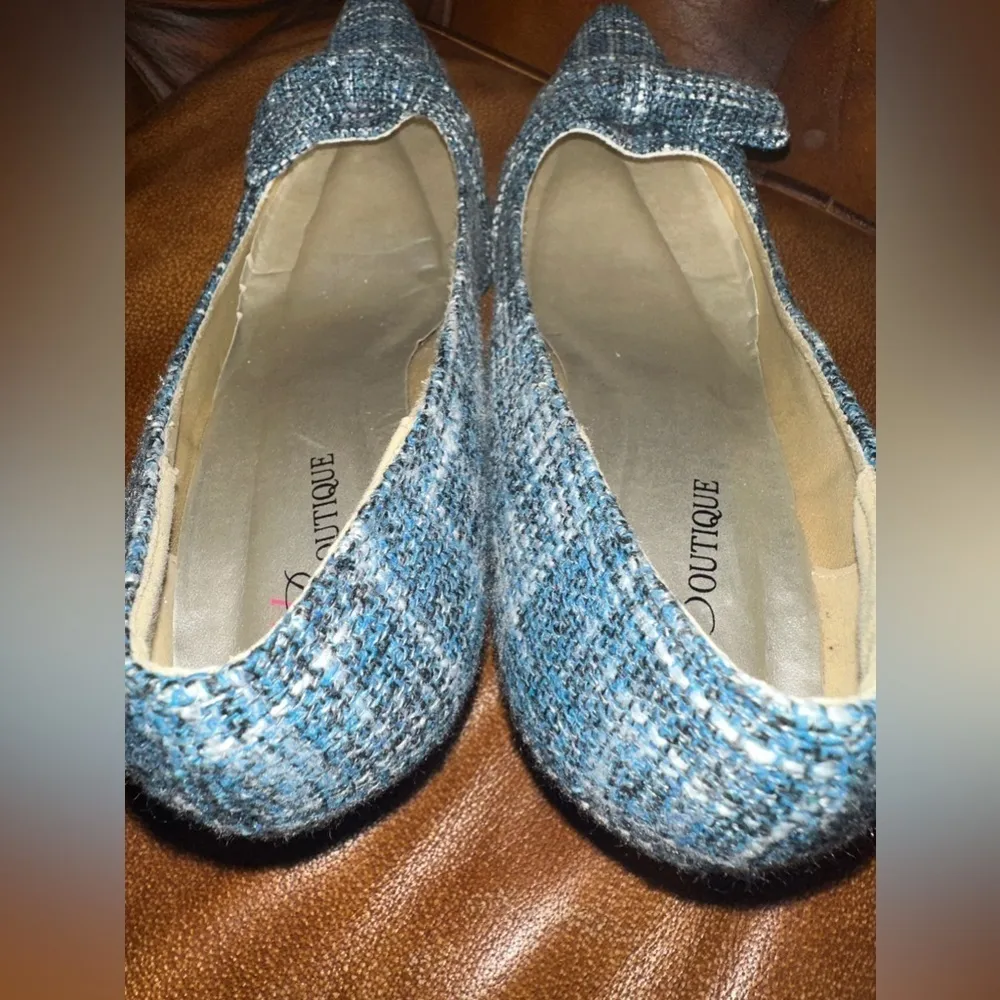 EY Boutique Women's Court Shoes with Bow Light Blue Size 11W - Image 8