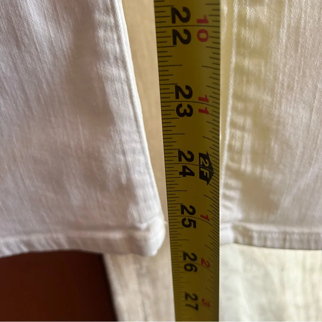 Madewell Curvy Kick Out Crop Jean Flare Denim‎ Pure White NWT Size 31 - Image 12